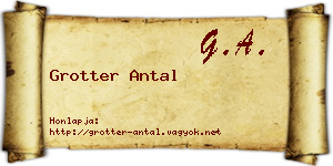 Grotter Antal névjegykártya